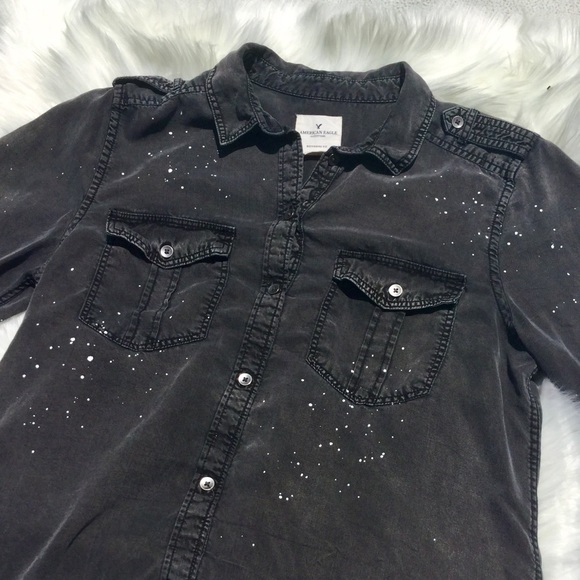 American Eagle Outfitters Tops - AEO Black Denim Shirt